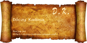 Dóczy Kadosa névjegykártya